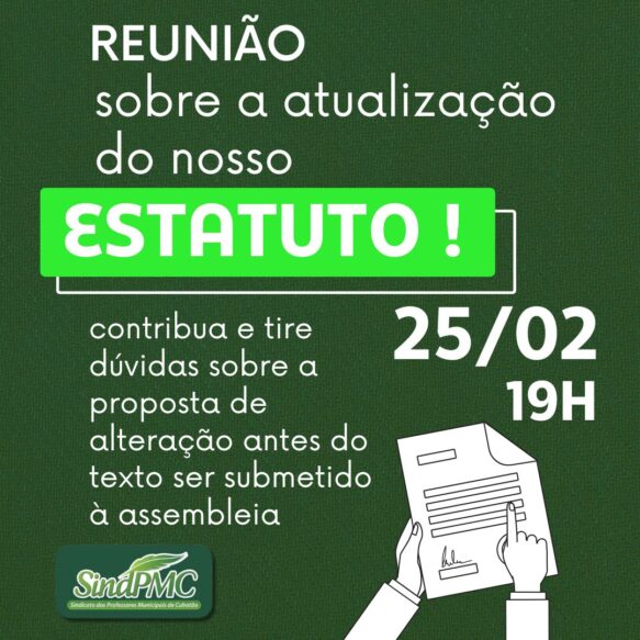 REUNIÃO ONLINE NA TERÇA, 25/2, TIRA DÚVIDAS SOBRE MUDANÇAS DO ESTATUTO DO SINDPMC